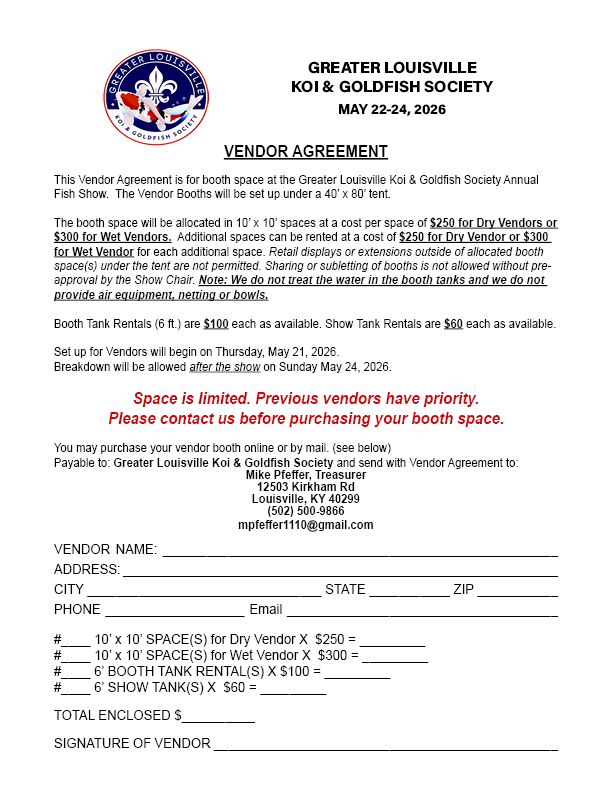 Vendor Booth Reservation